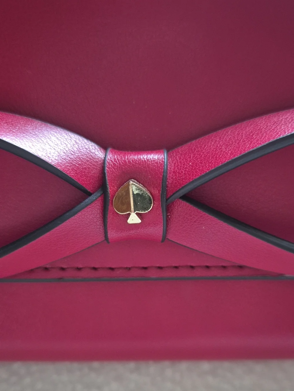 Kate Spade New York Leather Bow Belt Bag Color Red L/XL in BOX